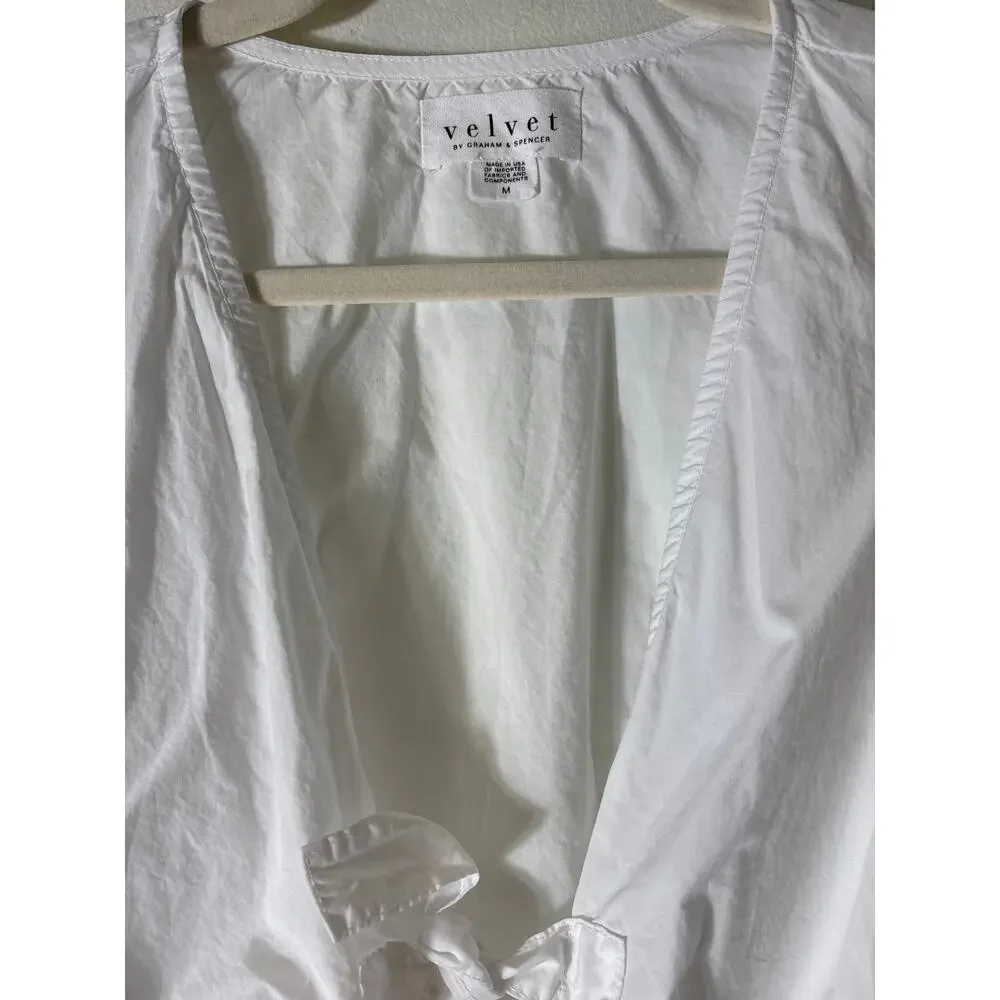 Velvet by Graham and Spencer White 3/4 Sleeve Sz M